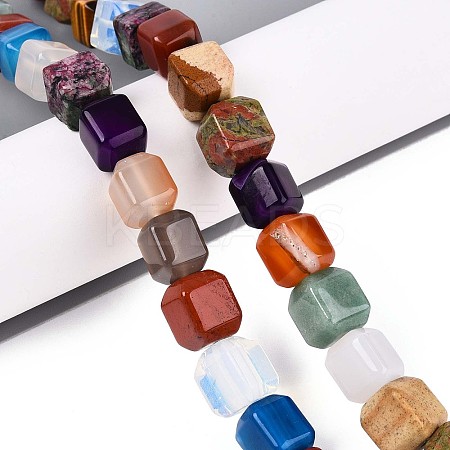 Natural & Synthetic Mixed Stone Beads Strands G-T142-77-1