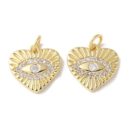 Brass Micro Pave Clear Cubic Zirconia Pendants KK-Q031-44G-05-1