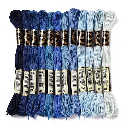12 Skeins 12 Colors 6-Ply Polyester Embroidery Floss OCOR-M009-01B-05-1