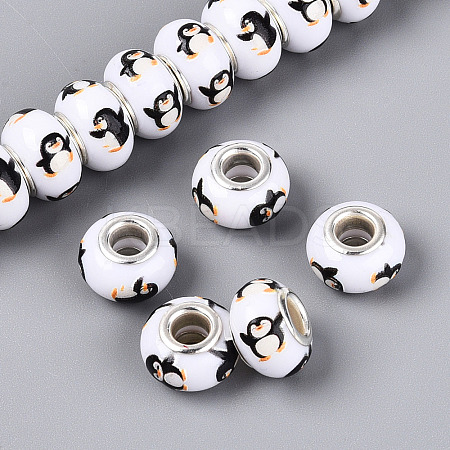 Opaque Resin European Beads RPDL-T004-01B-1