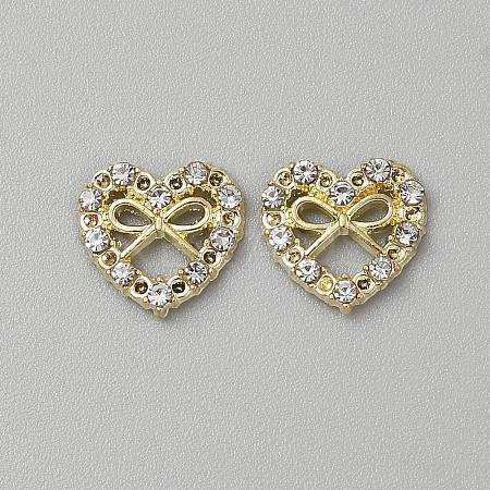 Heart with Bowknot Alloy Glass Cabochons LS-MRMJ-WH0202-012A-G-1