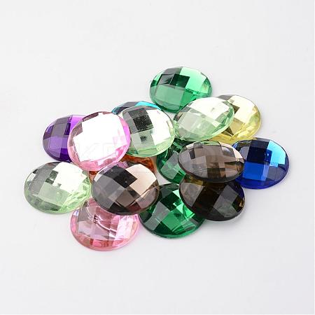 Imitation Taiwan Acrylic Rhinestone Flat Back Cabochons GACR-D002-25mm-M-1