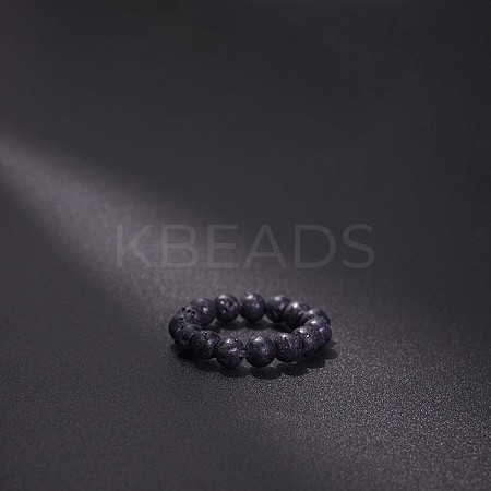 Natural Lava Rock Stretchy Finger Rings FS-WG01730-35-1