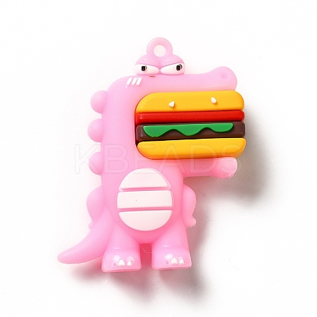 Dinosaur with Hamburger Shape PVC Pendants KY-E012-03B-1