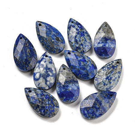 Natural Lapis Lazuli Faceted Pendants G-Q006-11-1