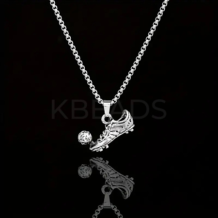 Football Soccer Shoe 667 Stainless Steel Pendant Necklaces for Men FS-WG4A7BD-01-1