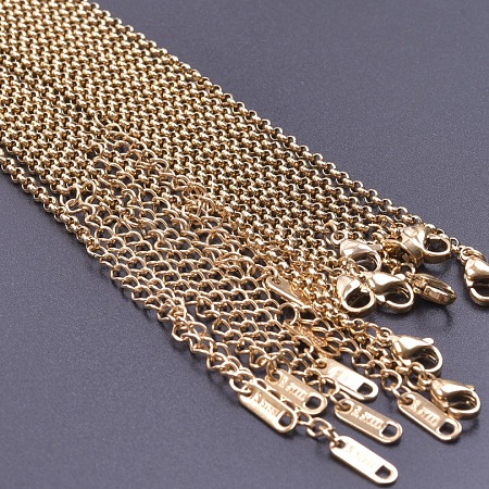 2.5mm Unisex 304 Stainless Steel Rolo Chains Necklaces WT9583-2-1