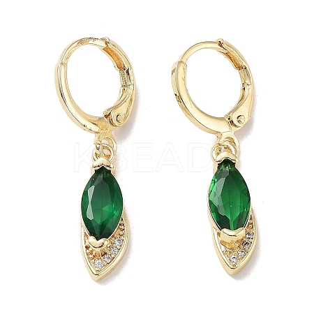 Real 18K Gold Plated Brass Dangle Leverback Earrings EJEW-L269-037G-02-1