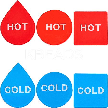 12Pcs 6 Styles Acrylic Public Signs AJEW-CP0007-37-1