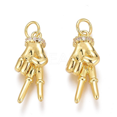 Brass Micro Pave Clear Cubic Zirconia ASL Pendants LS-ZIRC-Z008-32G-1
