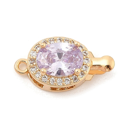 Brass Micro Pave Cubic Zirconia Box Clasps KK-C080-12G-03-1