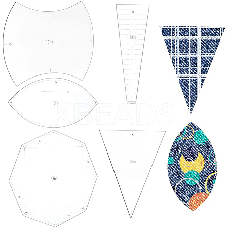 Transparent Acrylic Quilting Templates DIY-WH0381-004-1