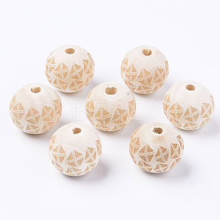 Unfinished Natural Wood European Beads LS-WOOD-S057-021B-1