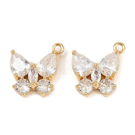 Brass Micro Pave Cubic Zirconia Pendants KK-F906-02G-1