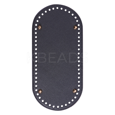 PU Leather Oval Long Bottom for Knitting Bag FIND-WH0032-01A-1