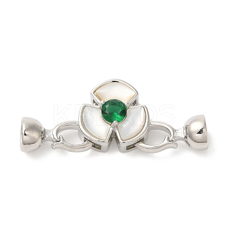 Flower Brass Shell Fold Over Clasps KK-A227-05P-1