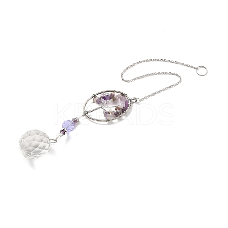 Amethyst Pendant Decoration LS-AJEW-P098-04P-1