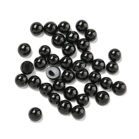 Natural Black Stone Cabochons G-Q173-01A-17-1
