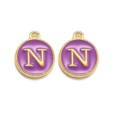 Golden Plated Alloy Enamel Charms LS-ENAM-Q437-12N-1