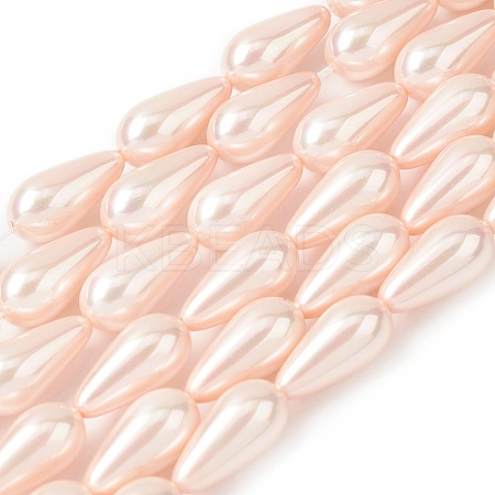 Electroplate Opaque Glass Imitation Pearl Beads Strands EGLA-H113-09A-01-1