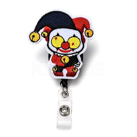 Halloween Joker Felt & ABS Plastic Badge Reel AJEW-I053-15-1