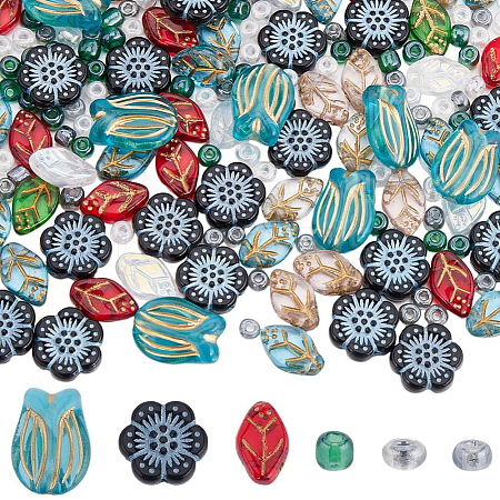230Pcs 7 Styles Opaque Acrylic Beads OACR-SC0001-51-1