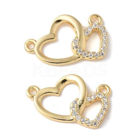 Brass Micro Pave Clear Cubic Zirconia Pendants KK-Q031-44G-02-1