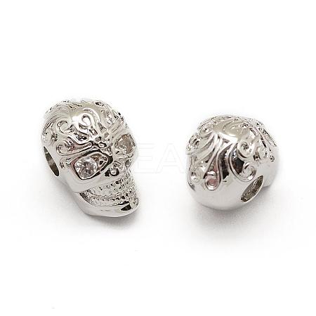 Brass Micro Pave Grade AAA Cubic Zirconia Beads ZIRC-G100-31P-NR-1