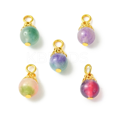 20Pcs Natural White Jade Dyed Bead Pendants PALLOY-JF02306-20A-1