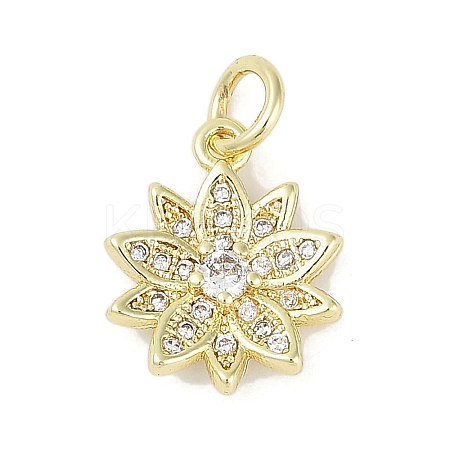 Rack Plating Brass Micro Pave Cubic Zirconia Pendants KK-H509-23G-02-1