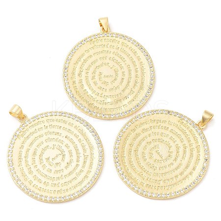Brass with Cubic Zirconia Pendants X-KK-K332-16B-G-1