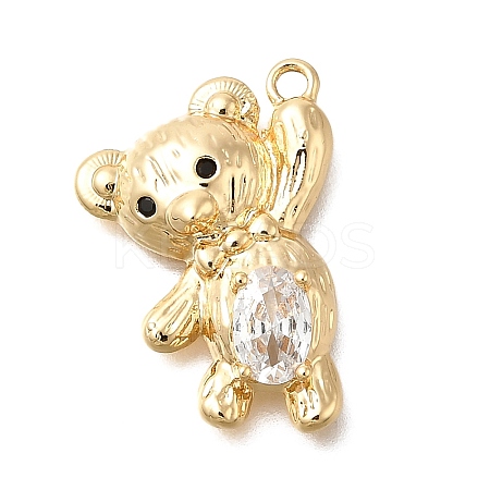 Brass Micro Pave Cubic Zirconia Pendants KK-U061-24G-1