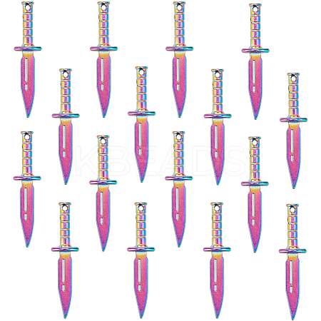 24Pcs Rainbow Color Alloy Pendants FIND-SC0009-60-1