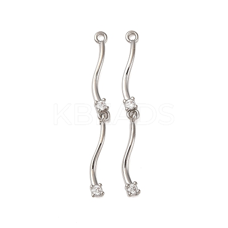 Brass Micro Pave Clear Cubic Zirconia Pendants KK-Z112-30P-1