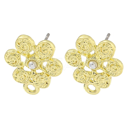 Rack Plating Alloy Stud Earring Finding FIND-C053-09C-G-1