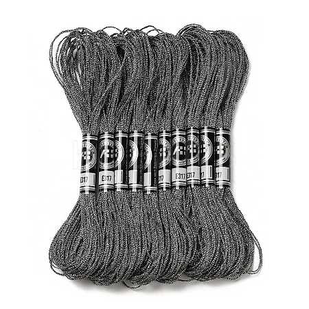 10 Skeins 12-Ply Metallic Polyester Embroidery Floss OCOR-Q057-A09-1
