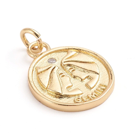 Brass Micro Pave Cubic Zirconia Pendants ZIRC-E164-34J-G-1
