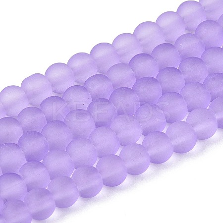 Baking Paint Transparent Glass Bead Strands GLAA-S031-4mm-25-1