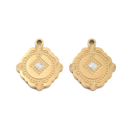 Ion Plating(IP) 304 Stainless Steel Enamel Pendants STAS-S140-35G-1
