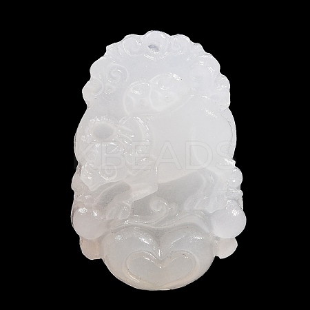 Natural White Jade Carved Pendants G-S384-01B-1