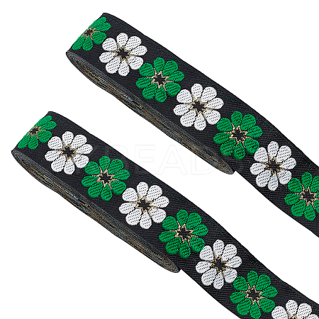 Ethnic Style Embroidery Polyester Ribbons LS-OCOR-WH0070-10F-03-1