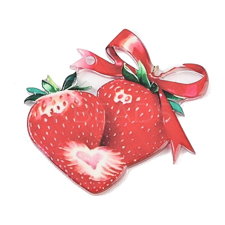 Valentine's Day Opaque Printed Acrylic Pendants OACR-A045-06C-1