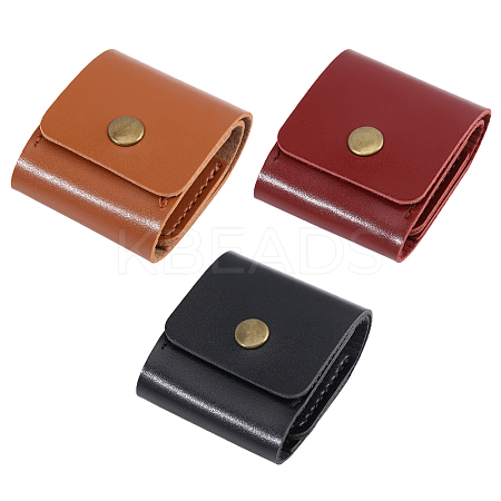 3Pcs 3 Colors PU Leather Card Case AJEW-FH0005-57-1