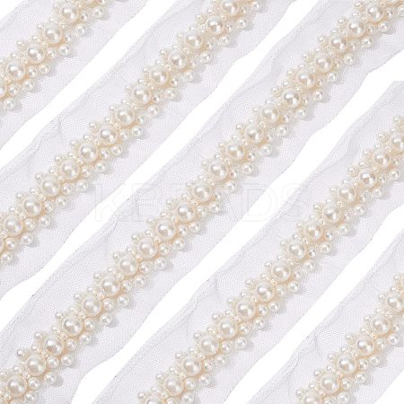 Fabric with Plastic Beads Ribbon OCOR-FG0001-29-1