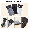 3Pcs 3 Colors PU Imitation Leather & Felt Slip-in Glasses Cases AJEW-PH0004-72-4