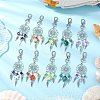 10Pcs 5 Styles Woven Net/Web with Wing Alloy Pendant Decorations HJEW-JM02975-02-2