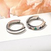 304 Stainless Steel Micro Pave Cubic Zirconia Huggie Hoop Earrings EJEW-C096-01I-P-4