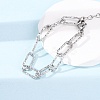 304 Stainless Steel Paperclip Chain Bracelets for Women Men BJEW-A048-01P-3