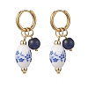Oval 316 & 202 Stainless Steel Hoop Earrings EJEW-JE06734-02-3