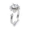 Sunflower Rotatable Open Cuff Rings for Women LS-RJEW-S402-13P-1